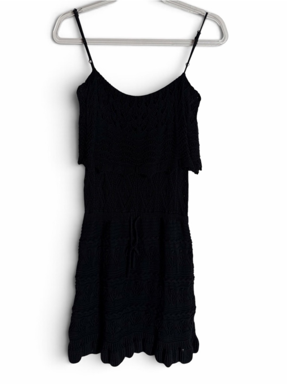 Vintage Havana Cotton Knit Mini Dress with Spaghetti Straps